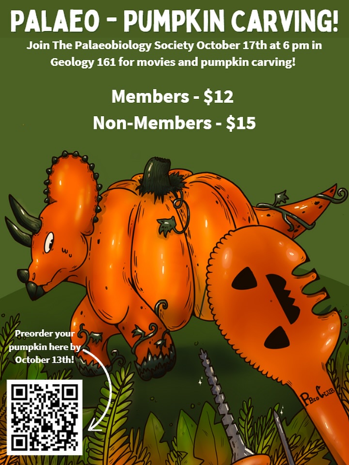 University of Saskatchewan Palaeobiology Club pumpkin carving event
