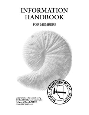 Cover of the members' guide showing a fossil ammonite